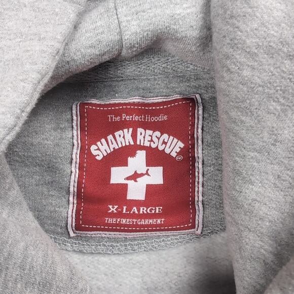 Shark Rescue Hoodie Adult Extra Large Gray Oceanside California Beach Sweatshirt - Picture 2 of 6
